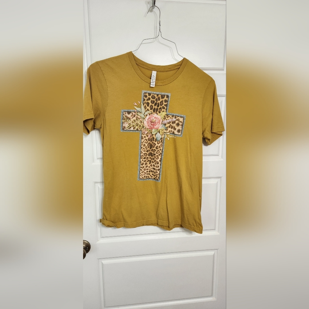 Mustard Graphic Cross T-Shirt